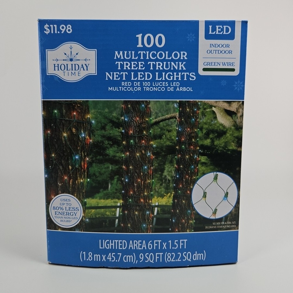 Holiday Time Christmas LED Tree Trunk Net Lights‎ Multicolor  100 Count